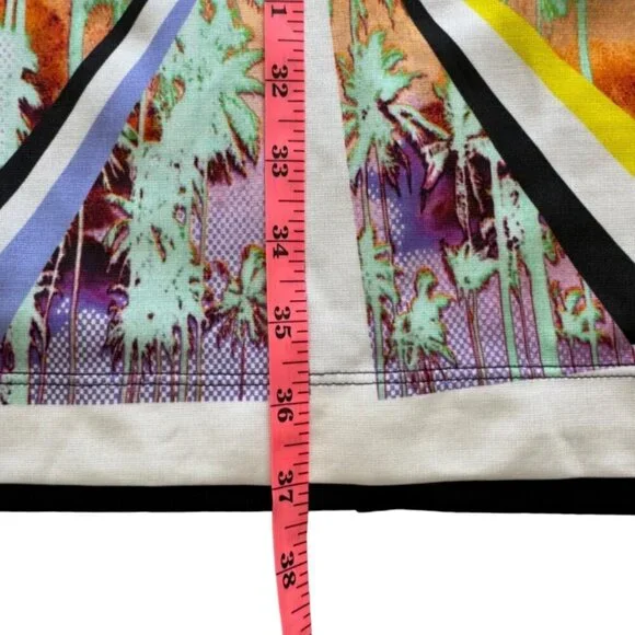 NWT Just Cavalli Bodycon Graphic Print Palm Tree Knee Length Dress Size 42 - Picture 11 of 13